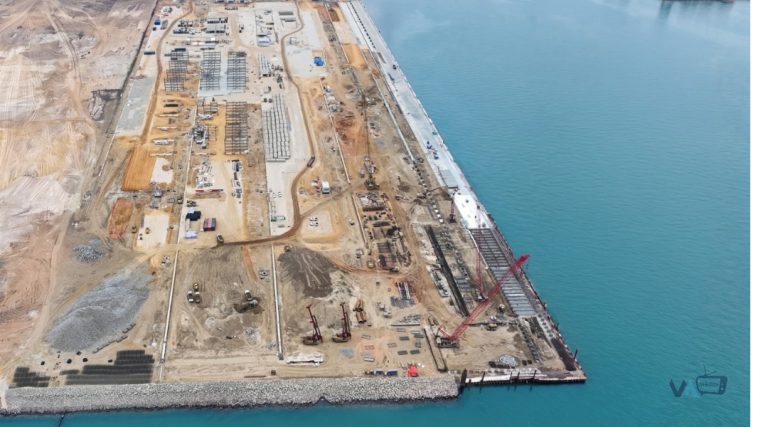 MÔLE EST : CONGO TERMINAL ACHÈVE 230 MÈTRES D&rsquo;ENROCHEMENT FACE À LA MER